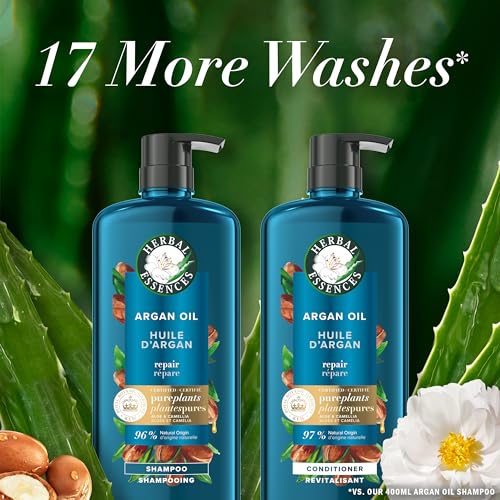 Herbal Essences Argan Oil Repair Shampoo & Conditioner Set, Moisturizes & Smoothes, Paraben-Free, Color-Safe, pH-Balanced, Citrus Scent, 20.2 Fl Oz, 2-Pack