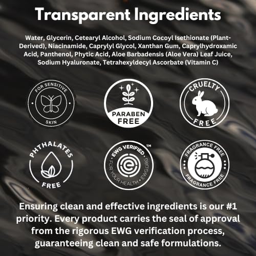 HygieneLab Face Wash ? EWG Verified, Gentle & Hydrating Cleanser with Aloe, Niacinamide & Vitamin C, Removes Dirt Without Stripping Skin (5 fl oz)