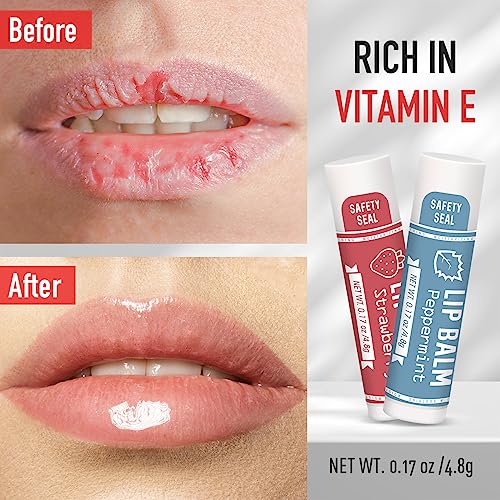 AZEN 30 Pack Lip Balm, Natural Lip Balm Bulk, Lip Care Product, Moisturizing Lip Balms for dry cracked lips - 10 Flavors