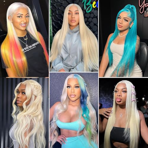 613 Lace Front Wig Human Hair Blonde Wig Human Hair For Women 200 Density HD Lace Front Wigs Human Hair Pre Plucked Straight Wigs Human Hair 13x4 Honey Blonde Wig Lace Frontal Wig 34 Inch