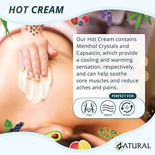 Zatural Hot Cream Muscle Rub Slimming Cream Body Wraps Belly Fand Skin Firming Professional Therapeutic Grade-Doctor Formulated (128 Ounce)
