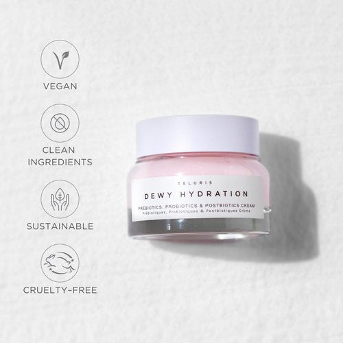 Teluris Dewy Hydration Pre, Pro & Postbiotics Cream - Microbiome boosting moisturizer cream (50ml)