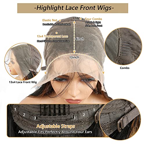 Highlight Ombre Lace Front Wig Human Hair 180 density 30 inch straight wigs human hair 13x4 lace front wigs human hair wigs for black women