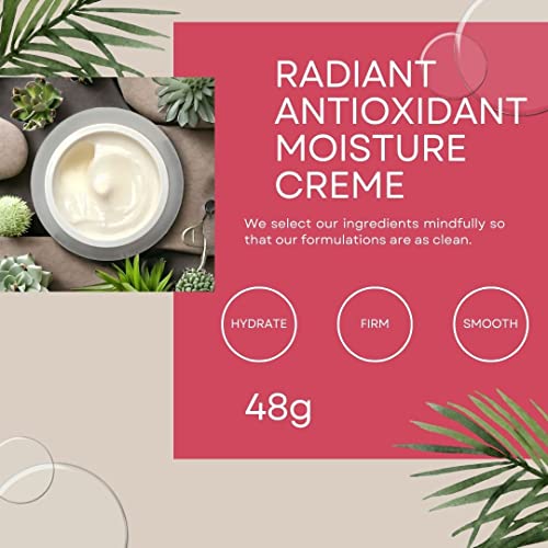 Radiant Antioxidant Moisture Creme 1.7 oz Squalane Face Cream for Women Aging Skin For Dry, Sensitive, Facial Moisturizer Wrinkles Dark Spots Sun Damage