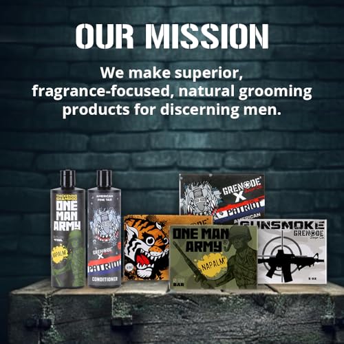 ONE MAN ARMY Men's Napalm Shampoo and Conditioner Set for Fuller, Thicker Looking Hair, Volumizing Product for Fine, Thinning Hair, Gift for Him, American Made, 16oz 2 Pack