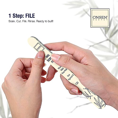Onsen Secret Advance Rescue Nail Kit - Strengthening Nail Oil & Serum with Hand & Cuticle Rescue Cream - Tsubaki, Shea Butter, Jojoba - Hydrates, Repairs, and Restores