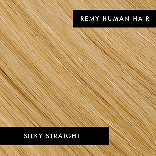 Skinny Weft Clip-In Hair Extensions by Everlong, Thin Silicone Pressed Wefts, Premium Remy Human Silky Straight Hair for Length & Volume, 175 grams #124 Honey Pecan 18"