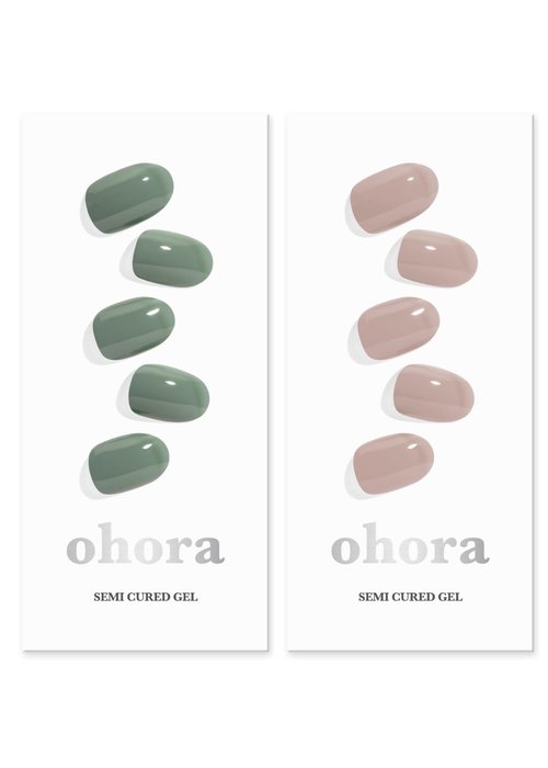 ohora Semi Cured Gel Nail Set of 2 (N Cream Leaf & N Cream Beige) - Professional Salon-Quality Nail Care