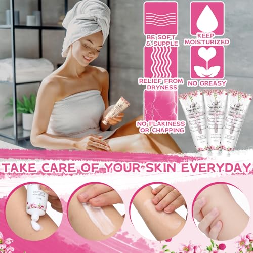 48 Pcs Christian Body Lotions Bulk Gifts for Women Breast Cancer Awareness Gifts Inspirational Bible Verse Lotion Mini Travel Christian Religious Hand Cream for Appreciation Women Teacher Mom