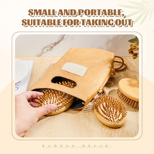 Weysat 12 Pcs Bamboo Hair Brushes Bulk Scalp Massager Natural Wooden Comb Bamboo Bristles Hairbrush Anti Static for Homeless Women Men Massage All Hair Types