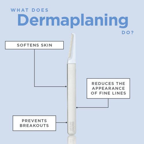 StackedSkincare Replacement Dermaplaning Blades - 3 Pack Refill for Face Dermaplaning Tool - Exfoliating Dermaplane Razor for Women Face - Removes Peach Fuzz & Dead Skin, Smooth Radiant Skin at Home
