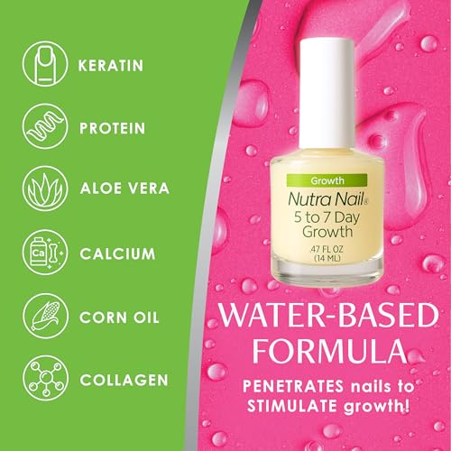 Nutra Nail 5 to 7 Day Growth Treatment - Fast Keratin Nail Hardener & Nail Strengthener for Thin Nails, Brittle & Damaged (0.47 Fl Oz)