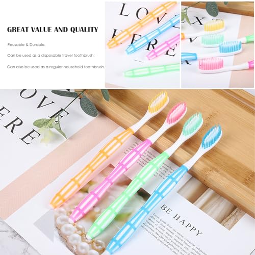 EasyHonor 36 PCS Individually Wrapped Bulk Toothbrushes, Colorful Manual Disposable Travel Toothbrush Set for Adults, Ergonomics Handle, Medium Soft Bristles, Perfect for Travel, Hotels, Donations.