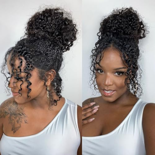 Healthair Hidden Strap 360 Full Lace Front Wigs Human Hair Invisible Strap Pre Plucked Bleached Konts Pre Cut Lace Deep WaveHD Lace Frontal Wig with Drawstring 360 Glueless Wigs(24inch)