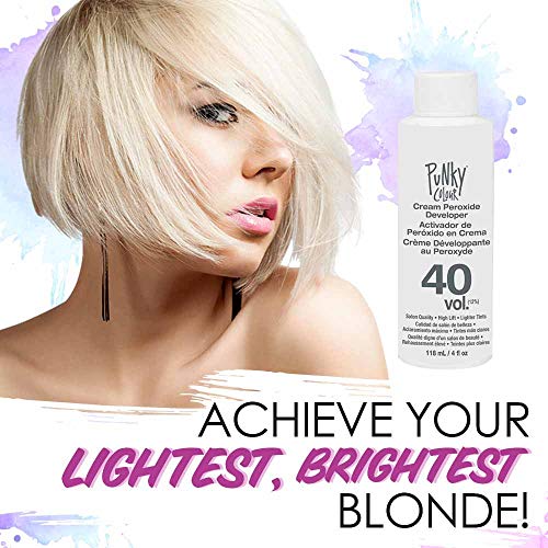 Punky Cream Peroxide Hair Dye Developer 40 Volume ? Hair Bleach Developer for Medium to High Lift, 118ml