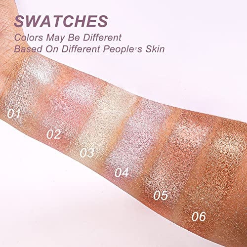 YOUNG VISION Pressed Powder Highlighter, Baked Natural Glow Contour Powder & Face Highlighter, Cruelty-Free, Shimmer Highlighting Makeup for Face, Eye, Eyeshadow, Body, Skin (Pink)