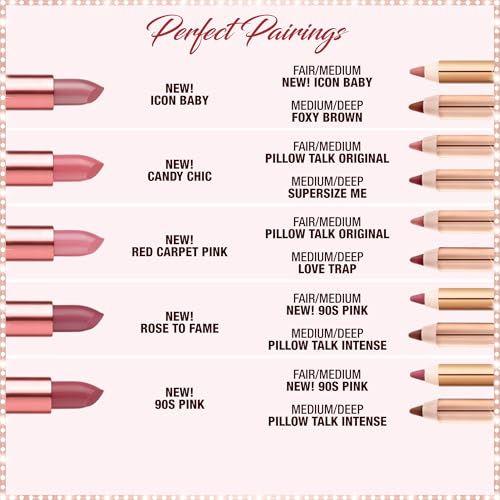 Charlotte Tilbury Lip Cheat Lip Liner Pencil - Gives Lips a Fuller-Looking, Defined Pout - Enriched with Jojoba Oil & Hyaluronic Acid - Waterproof, Smudge-Proof & Transfer-Proof