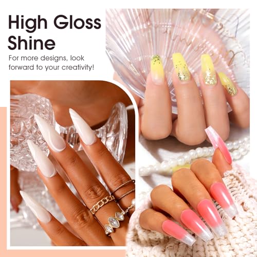 ROSALIND Poly Nail Gel Set, 8 Colors 10g Mini Poly Extension Gel Nail Set, Neon Yellow All Seasons Poly Nail Gel Kit Builder Neon Gel Fall Colors Halloween Poly Holiday Nail Art Design Gift