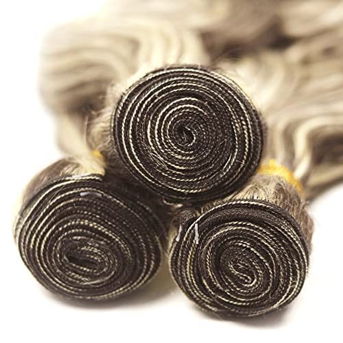 P4613 Human Hair Bundles Blonde Body Wave 3 Bundles 26 26 26 inch Blonde Highlight Bundle Brazilian Virgin Hair Extensions 300g