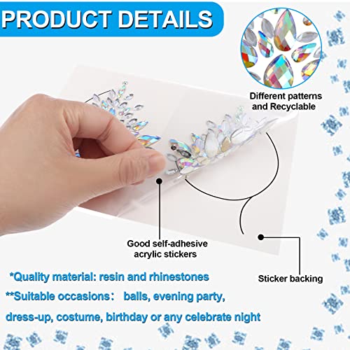 50 Sets Rhinestone Body Jewelry Stick On Crystal Costume Tattoo Nipple Crystal Gem Stones Bindi Stickers
