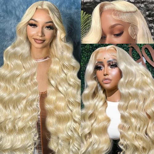 Blonde Wig Human Hair 613 13x6 Lace Front Wig Human Hair 200% Density Blonde Lace Front Wigs Pre Plucked With Baby Hair Body Wave 613 HD Lace Frontal Wigs 36 Inch