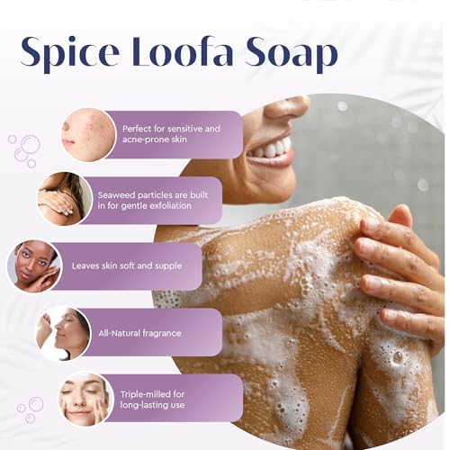 Baudelaire Exfoliating Spice Loofa Soap - Natural Fragrance - Hydrating & Moisturizing Triple-Milled Luxury, 5 oz (Pack of 6)