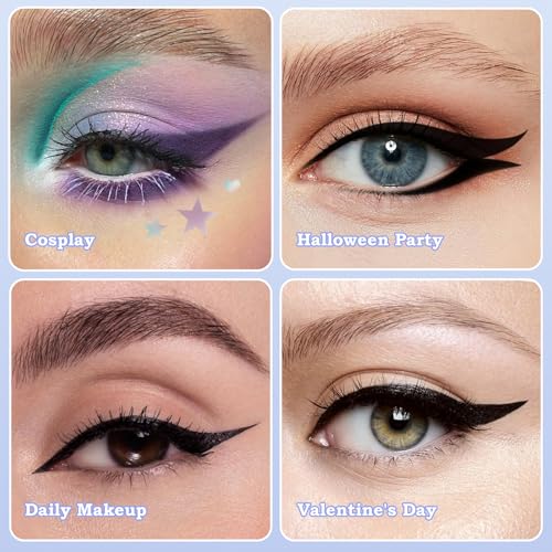 8 Sheets Eyeliner Stencil Stickers, Star Eye Winged and Smokey Eyeshadow Applicators Shaper Tool, Makeup Stencils Stickers for All Eye Shapes