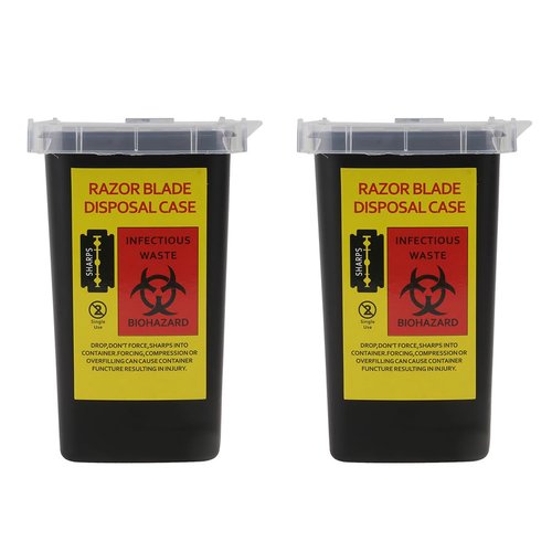 2pcs Blade Storage Box Shaving Blades Cases Waste Blades Cases Waste Blades Containers Blades Recycling Container Blades Dispenser Razor Storage Case Barbershop Supplies
