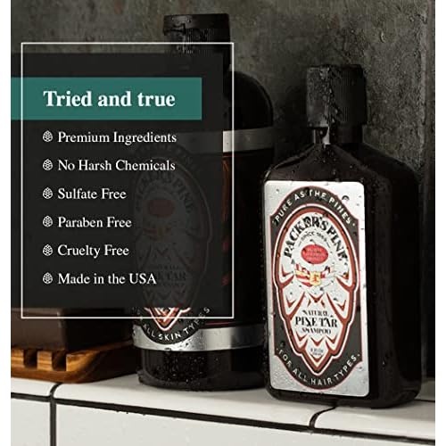 Packer's Pine Tar Shampoo | Natural Pine Tar and Pine Oils Shampoo | Paraben, Sulfate, and Creosote-Free | 2 Pack