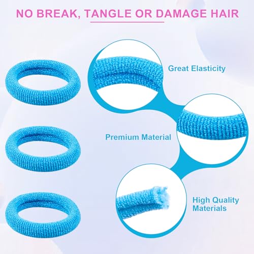 350 PCS Multicolor Cotton Hair Ties ? Small Baby Hair Elastics for Kids and Girls, No Crease Finger Ponytail Holders (20 Colors)