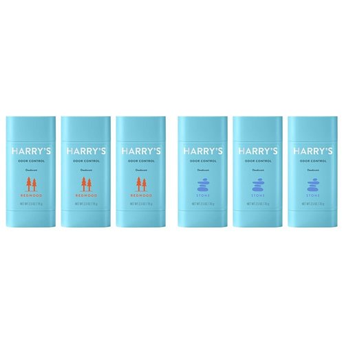 Harry's Men's Deodorant - Odor Control Deodorant - Aluminum-Free - Redwood (3 Count) & Harry's Aluminum Free Deodorant for Men, Odor Control, Stone, 2.5 Oz, Pack of 3