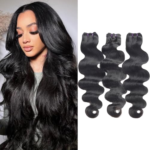 Vanlov 16A Body Wave Human Hair Bundles (18 20 22) Brazilian Remy Hair 3 Bundles Body Wave Bundles Human Hair Extension Natural Black Bundles