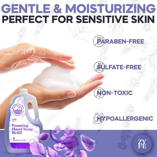 Lavender Hand Soap Refills Foam, 64oz Liquid Hand Soap Foam Refill in Recycled Bottle, Natural Handwash Refill with Essential Oils, Biodegradable & Moisturizing