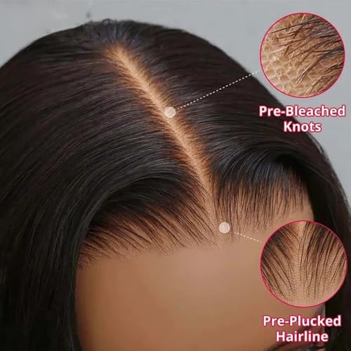 Blunt Cut Bob Wig Brazilian Hair Straight Bob Natura Color Lace Front Human Hair Wig Pre Plucked Pixie Cut Short Bob Virgin Hair 13x6 HD Transparent Invisible Lace Wig 150% Density 8inch
