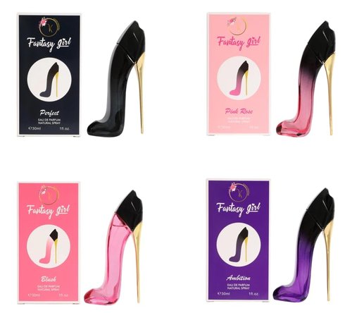 Viaan Krishna Fantasy Girl Mini High Heel Perfume Gift Set for Women (1oz/30ml x 4pcs) Pink Rose, Blush, Perfect, & Ambition (Pack of 4)- Eau De Parfum