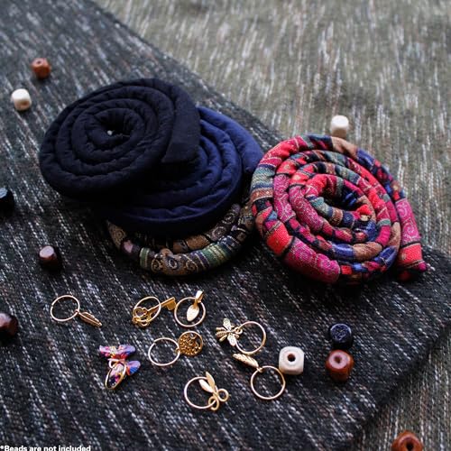 4 Pieces Spiral Lock Hair Tie Dreadlock Hair Tie for Women and Men Braids Dreadlock Accessories Colorful Dread Ties for Braids Loc Thick Curly Hair (Multi)
