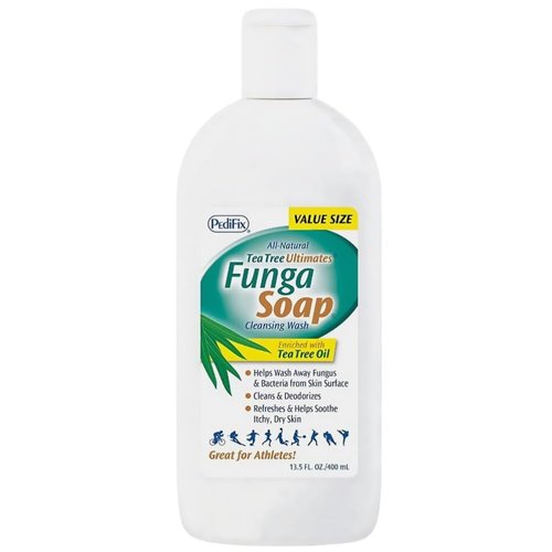 PediFix FungaSoap Tea Tree Cleansing Wash – Antifungal Body Wash & Foot Soap – All-Natural Tea Tree Oil Cleanser for Athlete’s Foot, Ringworm, Jock Itch, Body Odor & Fungus - 13.5 fl. oz