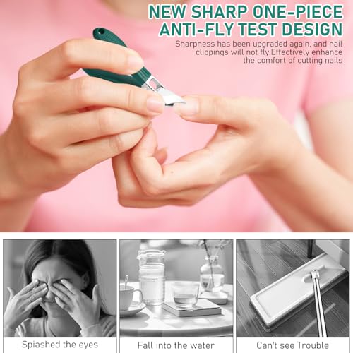 3Pcs Eagle Beak Beveled Nail Clippers,Wide Jaw Opening Anti-Splash Slanted Nail Clipper,Edge Nail Clippers,Long Handle Wide Jaw Opening Anti-Splash Slanted Nail Clipper for Men Women