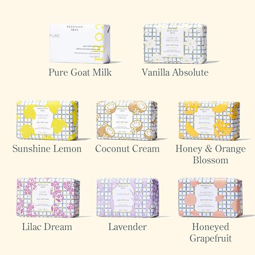 Beekman 1802 Goat Milk Bar Soap Gift Set - 9 oz (Pack of 8) - Nourishes, Moisturizes & Hydrates - 100% Vegetable Soap with Lactic Acid - Good for Sensitive Skin - Cruelty Free
