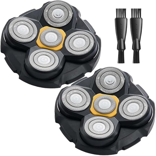 2PCS Head Shaver Replacement Heads for Microtouch Titanium Head Shaver MTTTBHS, 2 Cleaning Brush