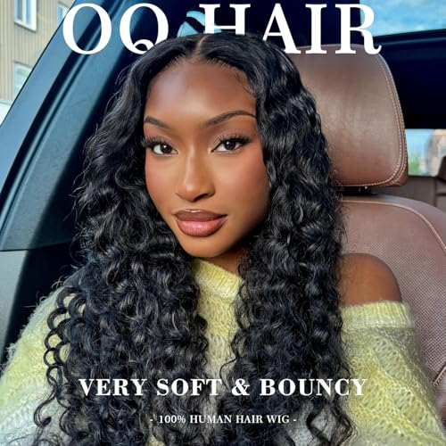 OQ HAIR Glueless Wigs Human Hair Pre Plucked Pre Cut 7x5 Water Wave HD Lace Front Wig Human Hair Pre Plucked For Beginners 3 Second To Wear 24 Inch