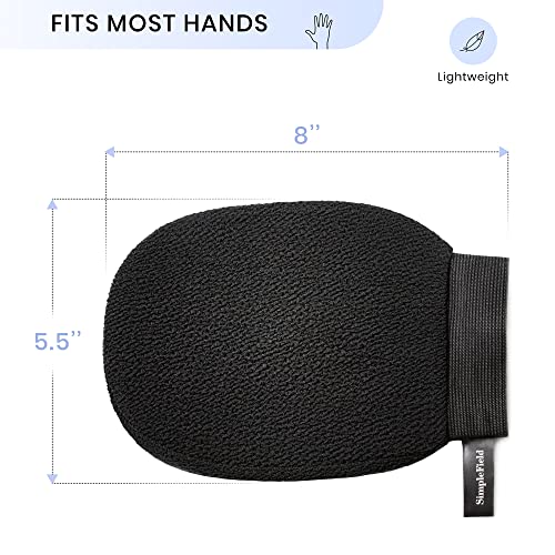 Korean Exfoliating Mitt for Remove Dead Skin. 2 Pack 100% Viscose Kessa Deep Exfoliating Gloves for Body Scrub, Keratosis Pilaris and Self Tanning Removal. Easily Smooth Skin Surface.
