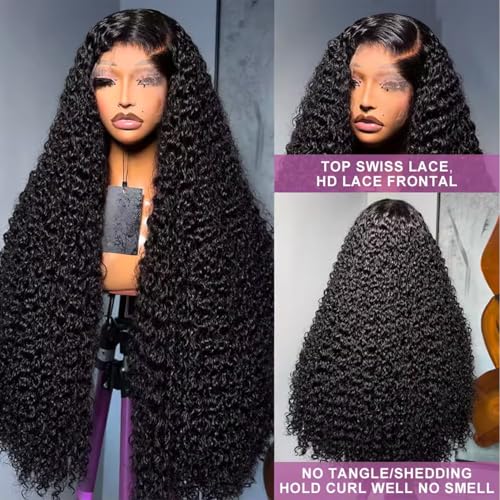 VIPbeauty 200% Density 13x6 Deep Wave Lace Front Wigs Human Hair for Women 13x6 HD Transparent Water Wave Lace Front Wigs Human Hair Pre Plucked 24inch