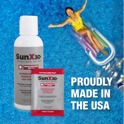 CoreTex Sun X 30+ SPF Individual Sunscreen Packets Travel Size - Bulk Pack of 300 Paraben, Oxybenzone, & Oil Free Broad Spectrum Sunscreen - No White Cast and Water Resistant Up to 80 Minutes