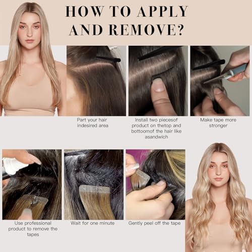 Tape in Hair Extensions £¬Real Human Hair Extension,Chocolate Brown Human Hair 22 inch 32pcs 80g,Thick Ends Straight Seamless, Invisible Tape in Hair Extensions Human Hair