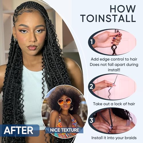 Human Braiding Hair for Boho Braids,150g 20 inch 6 Bundles Deep water Wave Bulk Boho Curly Human Hair for Braiding,Natural Color No Weft 12A Wet and Wavy Human Knotless Braiding Hair Extensions