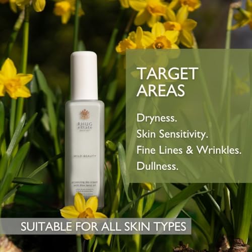 Rhug Wild Beauty - Protecting Day Cream with Blue Tansy Oil | Hydrating Face Moisturizer | 60ml | Made in the UK