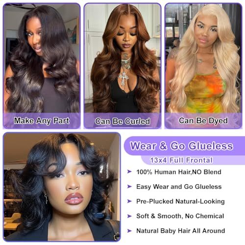 Body Wave Bob Wig Human Hair HD Lace Front Wigs 180% Pre Plucked Density Glueless Wig Natural Black Color 12 Inch for Black Women