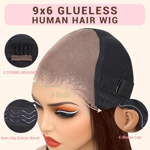 26 Inch Chocolate Brown Lace Front Wig Human Hair 220 Density 9x6 HD Lace Brown Wear and Go Glueless Wigs Pre Plucked Pre Cut Dark Brown Wig Human Hair Straight Glueless Wig for Women