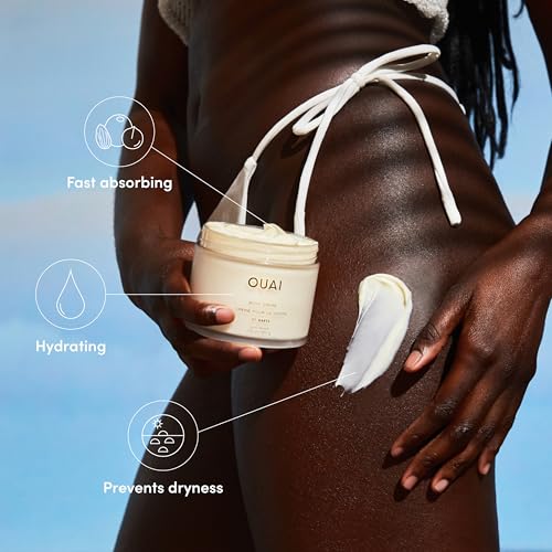 OUAI St. Barts Hair & Body Gift Set - Tropical-Scented Body Care for Women & Men - Includes Full Size Hydrating Body Cream & Deluxe Hair and Body Mist (2 Count)